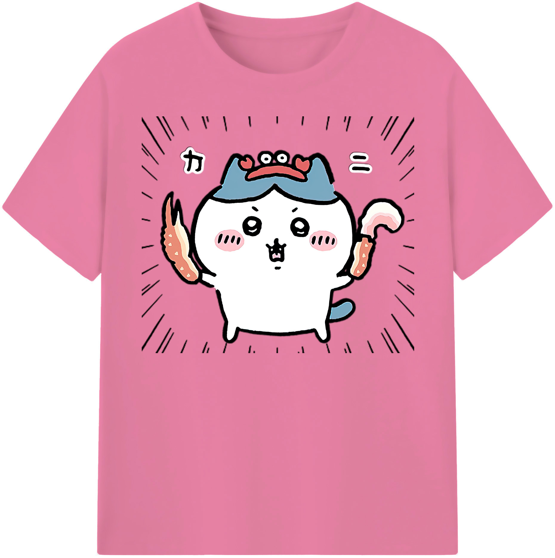 （画像用） ちいかわ ハチワレ Chii-kawa hachiware 綿100％半袖Tシャツ（フロントプリント）